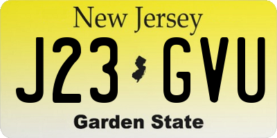NJ license plate J23GVU