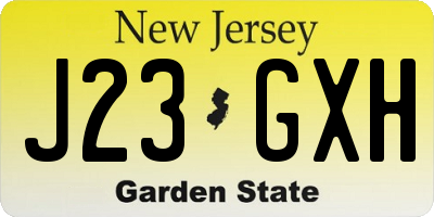 NJ license plate J23GXH