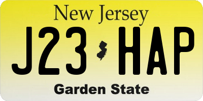 NJ license plate J23HAP