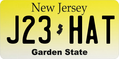 NJ license plate J23HAT