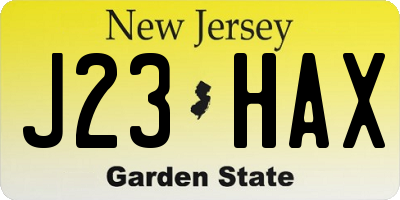 NJ license plate J23HAX