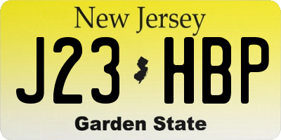 NJ license plate J23HBP