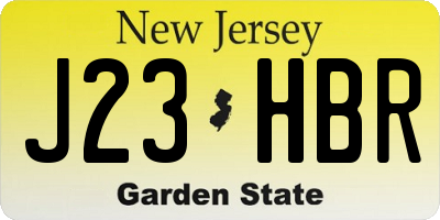 NJ license plate J23HBR