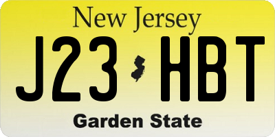 NJ license plate J23HBT