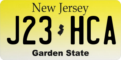NJ license plate J23HCA