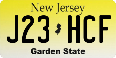 NJ license plate J23HCF