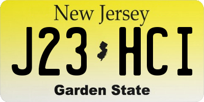 NJ license plate J23HCI