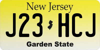 NJ license plate J23HCJ