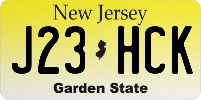 NJ license plate J23HCK