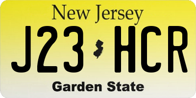 NJ license plate J23HCR