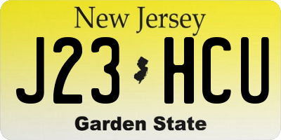 NJ license plate J23HCU