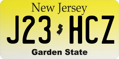 NJ license plate J23HCZ