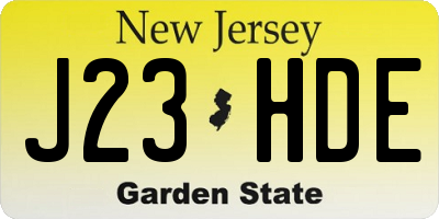 NJ license plate J23HDE