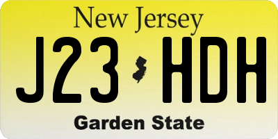 NJ license plate J23HDH
