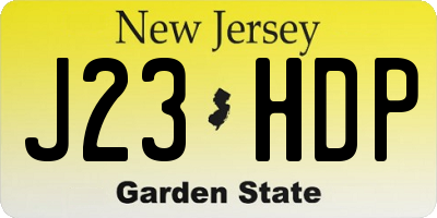 NJ license plate J23HDP