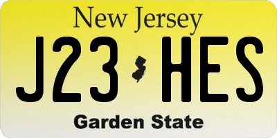 NJ license plate J23HES