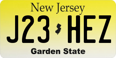 NJ license plate J23HEZ