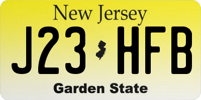NJ license plate J23HFB