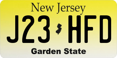 NJ license plate J23HFD