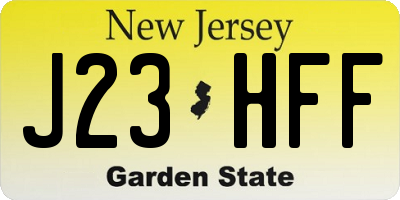 NJ license plate J23HFF