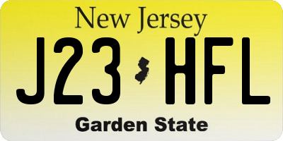 NJ license plate J23HFL