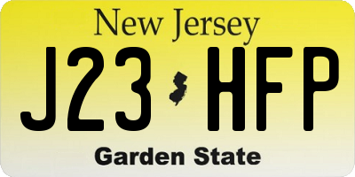 NJ license plate J23HFP