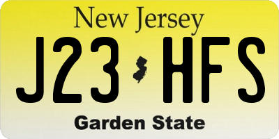 NJ license plate J23HFS