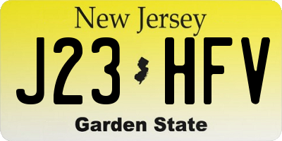NJ license plate J23HFV