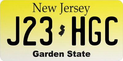 NJ license plate J23HGC