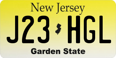 NJ license plate J23HGL
