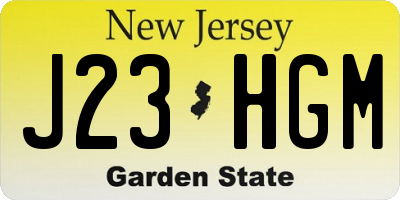 NJ license plate J23HGM