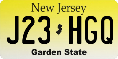 NJ license plate J23HGQ