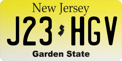 NJ license plate J23HGV