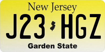 NJ license plate J23HGZ