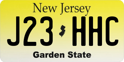 NJ license plate J23HHC
