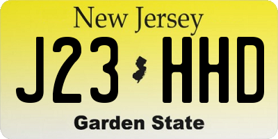 NJ license plate J23HHD