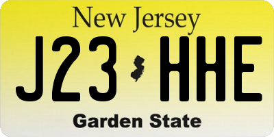 NJ license plate J23HHE