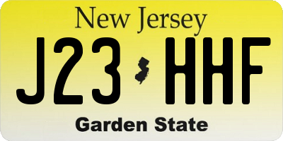 NJ license plate J23HHF