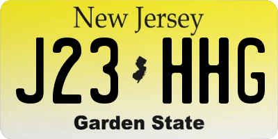 NJ license plate J23HHG