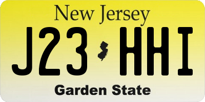 NJ license plate J23HHI