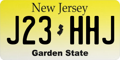 NJ license plate J23HHJ
