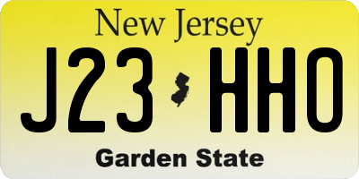 NJ license plate J23HHO