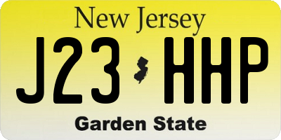 NJ license plate J23HHP