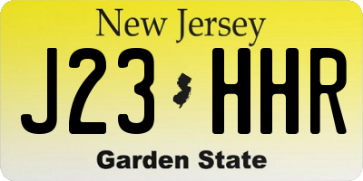 NJ license plate J23HHR