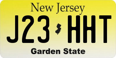 NJ license plate J23HHT