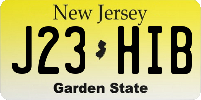 NJ license plate J23HIB