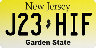 NJ license plate J23HIF