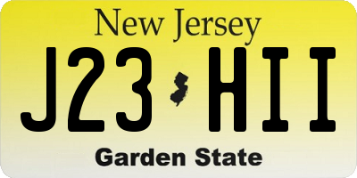 NJ license plate J23HII