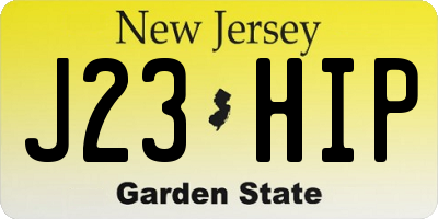 NJ license plate J23HIP
