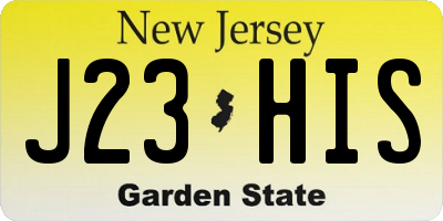 NJ license plate J23HIS